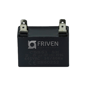 Capacitor Preto Quadrado 2,5UF 440V CBB61  - Friven
