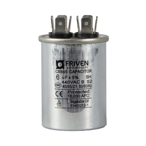 Capacitor Permanente 6UF 440V Alumínio CBB65  - Friven