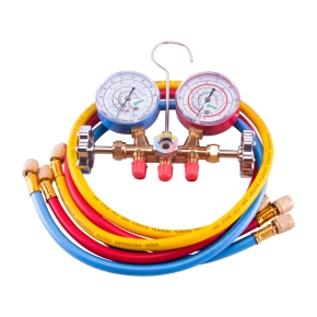 Conjunto Manifold (R-22 R-134a R-404A R-407C) CT 536G-B com Mangueiras de 90cm - Friven