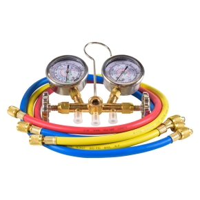 Conjunto Manifold Com Glicerina R-22 R-407C R-410A, com Mangueiras de 90cm - Friven