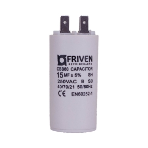 Capacitor Permanente 15UF 250V Termoplástico CBB60  - Friven