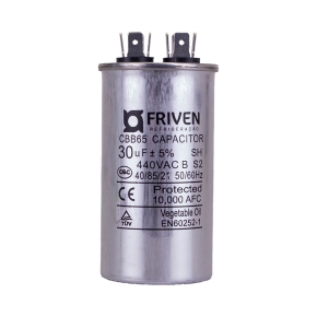 Capacitor Permanente  30UF 440V Alumínio CBB65  - Friven