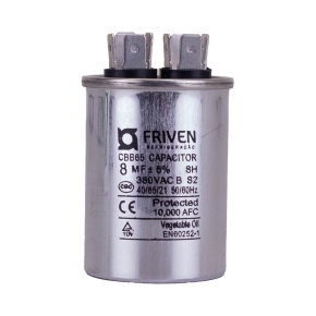 Capacitor Permanente 8UF 380V Alumínio CBB65  - Friven