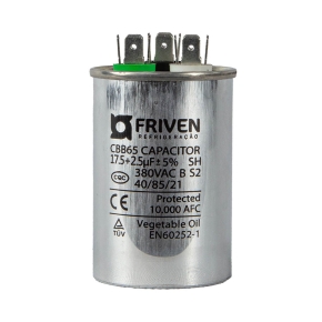 Capacitor Duplo 17,5 + 2,5 UF 380V Alumínio CBB65  - Friven