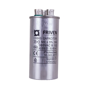 Capacitor Duplo 35 + 3 UF 380V Alumínio CBB65  - Friven