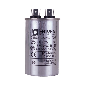 Capacitor Permanente 25UF 380V Alumínio CBB65  - Friven