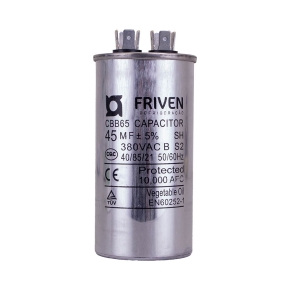 Capacitor Permanente  45UF 380V Alumínio CBB65  - Friven