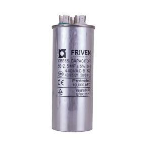 Capacitor Duplo 60 + 2,5UF 440v Alumínio CBB65  - Friven