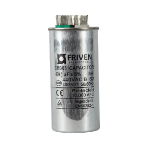Capacitor Duplo 40UF + 5UF 440V Alumínio CBB65  - Friven