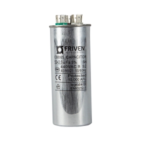 Capacitor Duplo 55 + 2,5UF 440V Alumínio CBB65  - Friven