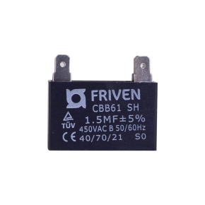Capacitor Preto Quadrado 1,5UF 450V CBB61  - Friven