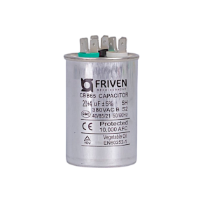 Capacitor Duplo 20 + 4 UF 380V Alumínio CBB65  - Friven