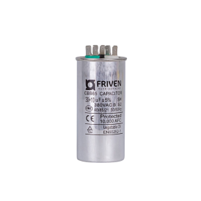 Capacitor Duplo 30 + 10UF 380V Alumínio CBB65  - Friven