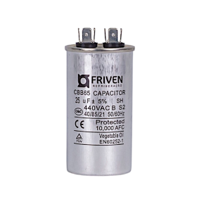 Capacitor Permanente 25UF 440V Alumínio CBB65  - Friven