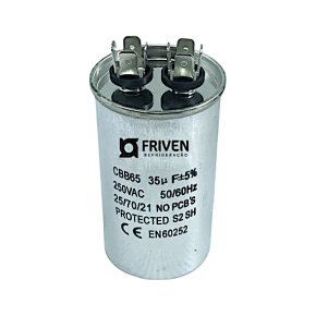 Capacitor Permanente  35UF 250V Alumínio CBB65  - Friven