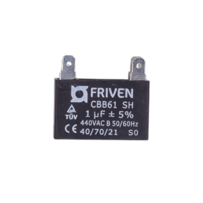Capacitor Preto Quadrado 1UF 450V CBB61  - Friven