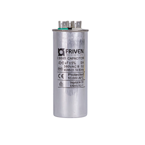 Capacitor Duplo 45 + 8 UF 380V Alumínio CBB65  - Friven