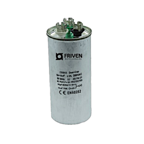 Capacitor Duplo 50 + 10UF 380V Alumínio CBB65  - Friven