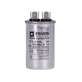 Capacitor Permanente  17,5UF 380V Alumínio CBB65  - Friven