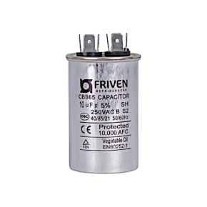Capacitor Permanente  10UF 250V Alumínio CBB65  - Friven