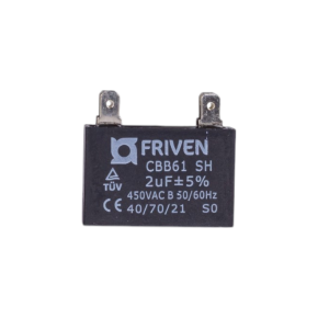 Capacitor Preto Quadrado 2UF 450V CBB61  - Friven