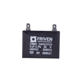 Capacitor Preto Quadrado 5UF 440V CBB61  - Friven