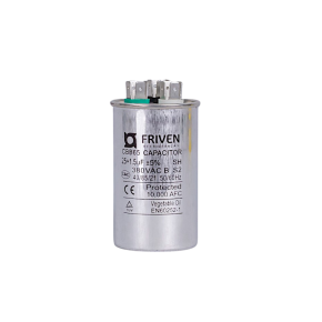 Capacitor Duplo 25 + 1,5 UF 380V Alumínio CBB65  - Friven