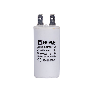 Capacitor Permanente 2UF 380V Termoplástico CBB60  - Friven