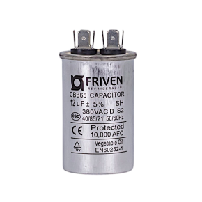 Capacitor Permanente 12UF 380V Alumínio CBB65  - Friven
