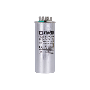 Capacitor Duplo45 + 10UF 380V Alumínio CBB65  - Friven