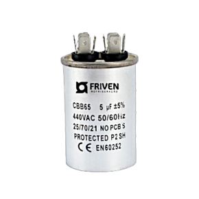 Capacitor Permanente 5UF 440V Alumínio CBB65  - Friven