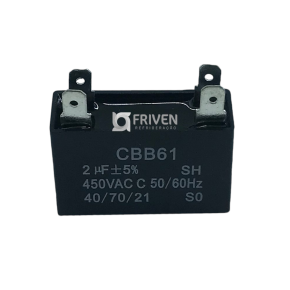 Capacitor Preto Quadrado 3UF 440V CBB61  - Friven