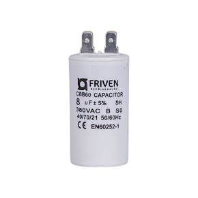 Capacitor Permanente 8UF 380V Termoplástico CBB60  - Friven
